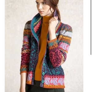 IVKO fair isle shawl jacket sweater cardigan
